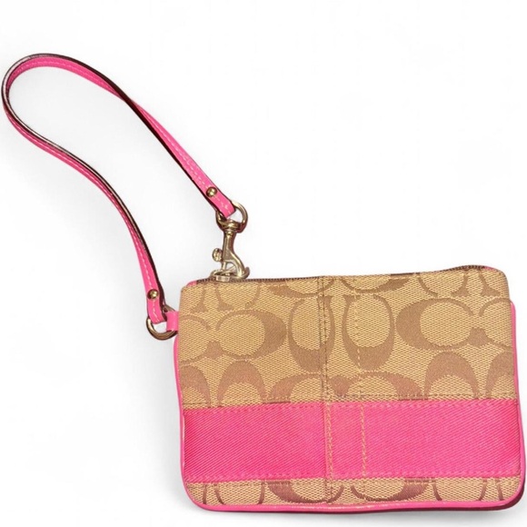 Pink Coach Wristlet Wallet - Picture 1 of 5